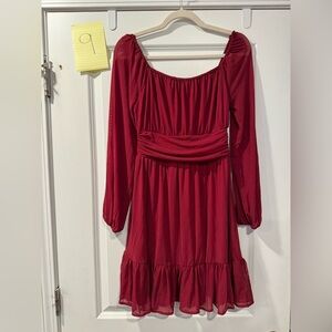 Red Long Sleeve Dress